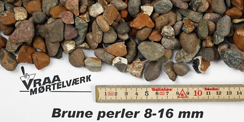 Brune perler 8 - 16 mm